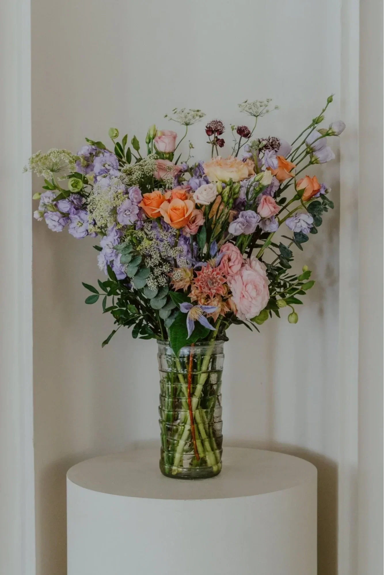 Flower Arrangements in Glass Vases