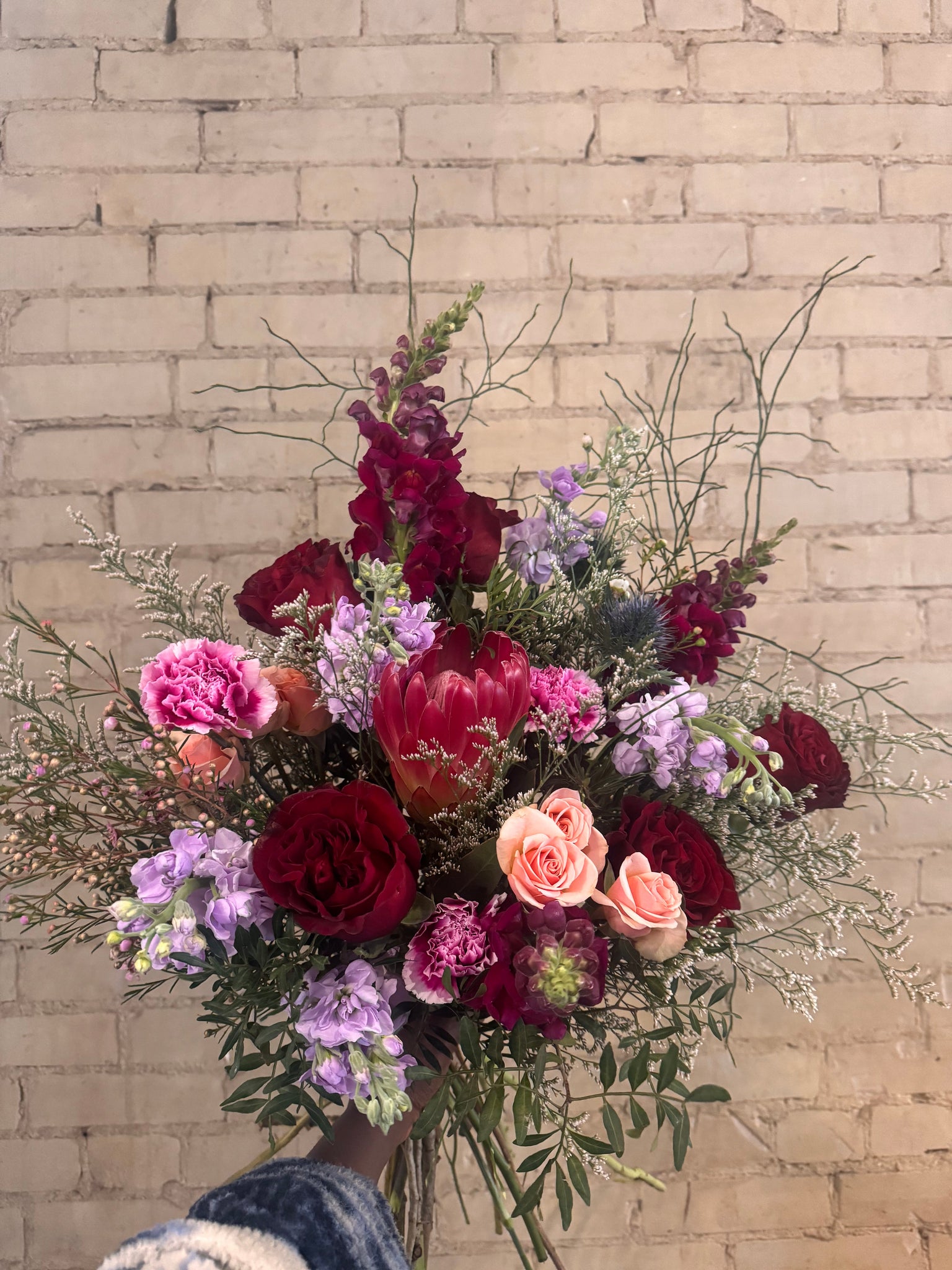 Valentine's Day Flowers Beautiful Flowers Peonies Roses Stock Wax Flower Protea Pincushions Delivery Across the GTA Hand tied Bouquets starting at $75.00 Pick up and Delivery Available Flowers Dutch Blooms